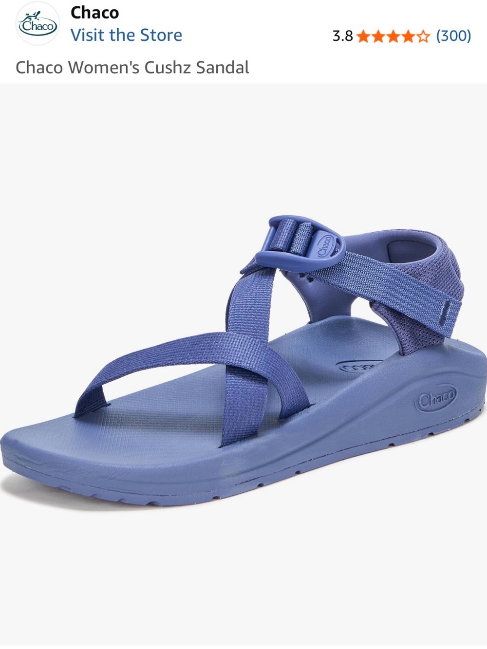 Nwot Chaco Women's Cushz Sandal - Periwinkle Blue